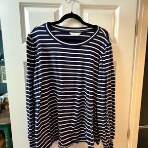 LC Lauren Conrad Striped Navy and White Tee